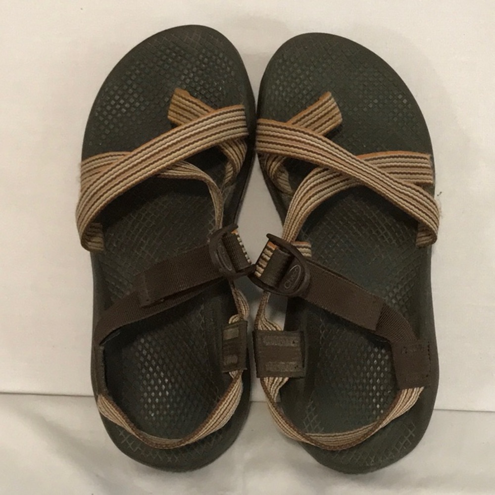 Chaco Brown and Orange Strappy Sandals Women’s Size 8
